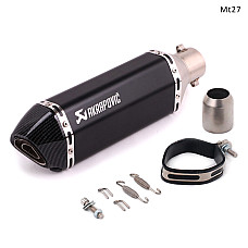 Ауспух AKRAPOVIC спортно гърне за мотор 370 мм, черен карбон - Mt27